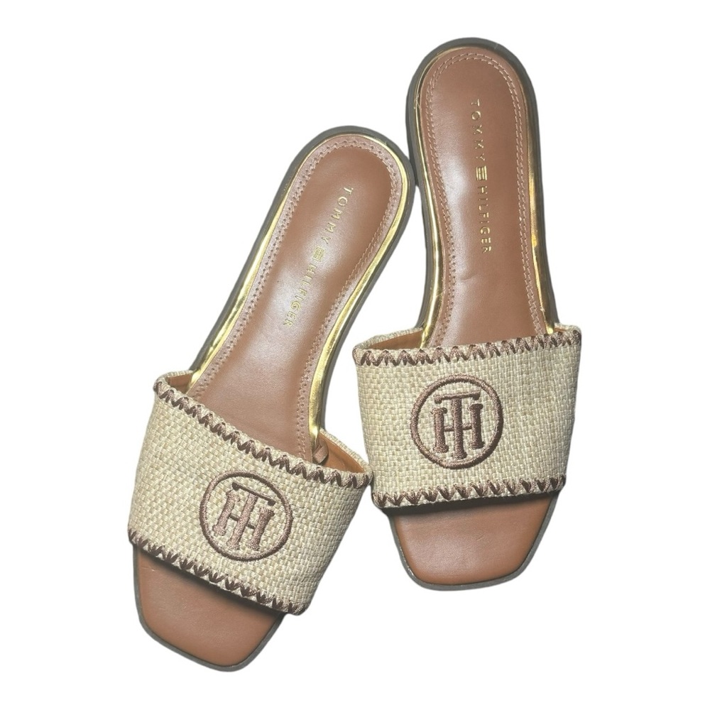 TOMMY HILFIGER Pezley Raffia Sandals Light Natural 9